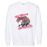 Leopard Possum Lil Classy Lil Trashy Possum Sarcastic Garment-Dyed Sweatshirt