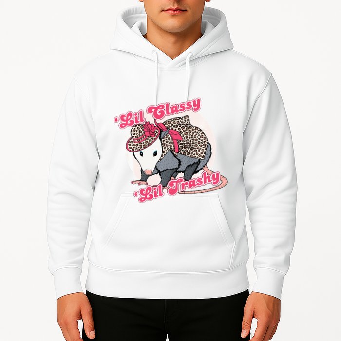Leopard Possum Lil Classy Lil Trashy Possum Sarcastic Hoodie