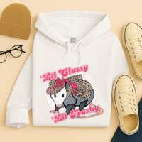 Leopard Possum Lil Classy Lil Trashy Possum Sarcastic Hoodie
