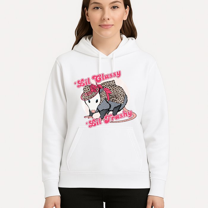 Leopard Possum Lil Classy Lil Trashy Possum Sarcastic Hoodie
