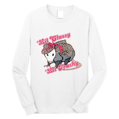 Leopard Possum Lil Classy Lil Trashy Possum Sarcastic Long Sleeve Shirt