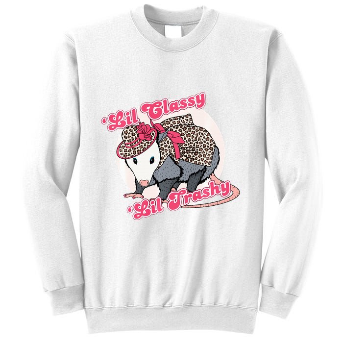 Leopard Possum Lil Classy Lil Trashy Possum Sarcastic Sweatshirt
