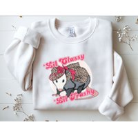 Leopard Possum Lil Classy Lil Trashy Possum Sarcastic Sweatshirt