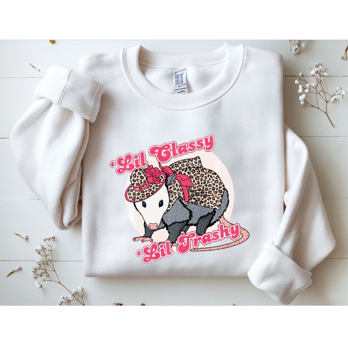 Leopard Possum Lil Classy Lil Trashy Possum Sarcastic Sweatshirt