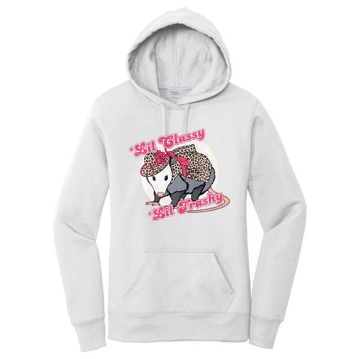 Leopard Possum Lil Classy Lil Trashy Possum Sarcastic Women's Pullover Hoodie