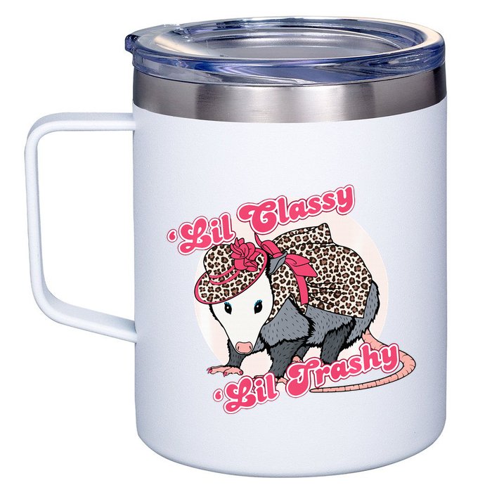 Leopard Possum Lil Classy Lil Trashy Possum Sarcastic 12oz Stainless Steel Coffee Mug