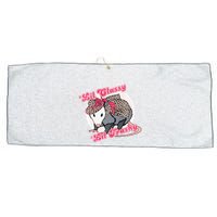 Leopard Possum Lil Classy Lil Trashy Possum Sarcastic Large Microfiber Waffle Golf Towel