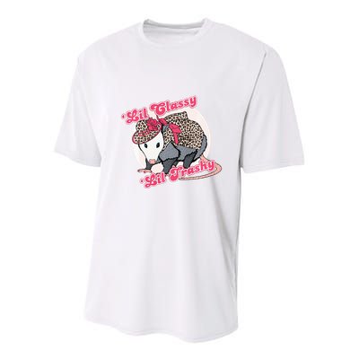 Leopard Possum Lil Classy Lil Trashy Possum Sarcastic Youth Performance Sprint T-Shirt