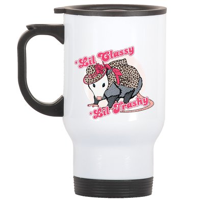 Leopard Possum Lil Classy Lil Trashy Possum Sarcastic Stainless Steel Travel Mug