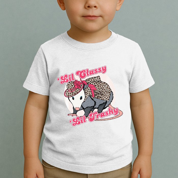 Leopard Possum Lil Classy Lil Trashy Possum Sarcastic Toddler T-Shirt
