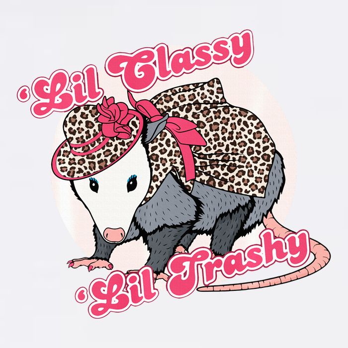 Leopard Possum Lil Classy Lil Trashy Possum Sarcastic Toddler T-Shirt