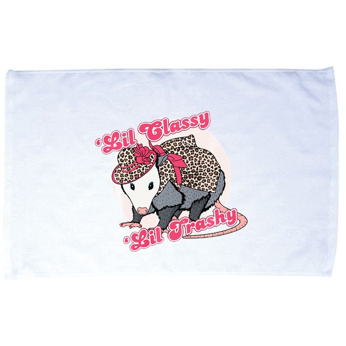 Leopard Possum Lil Classy Lil Trashy Possum Sarcastic Microfiber Hand Towel