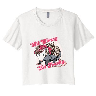 Leopard Possum Lil Classy Lil Trashy Possum Sarcastic Crop Top