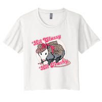 Leopard Possum Lil Classy Lil Trashy Possum Sarcastic Women's Crop Top Tee