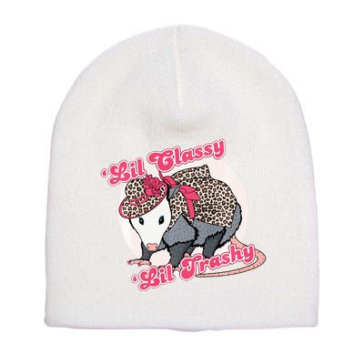 Leopard Possum Lil Classy Lil Trashy Possum Sarcastic Short Acrylic Beanie