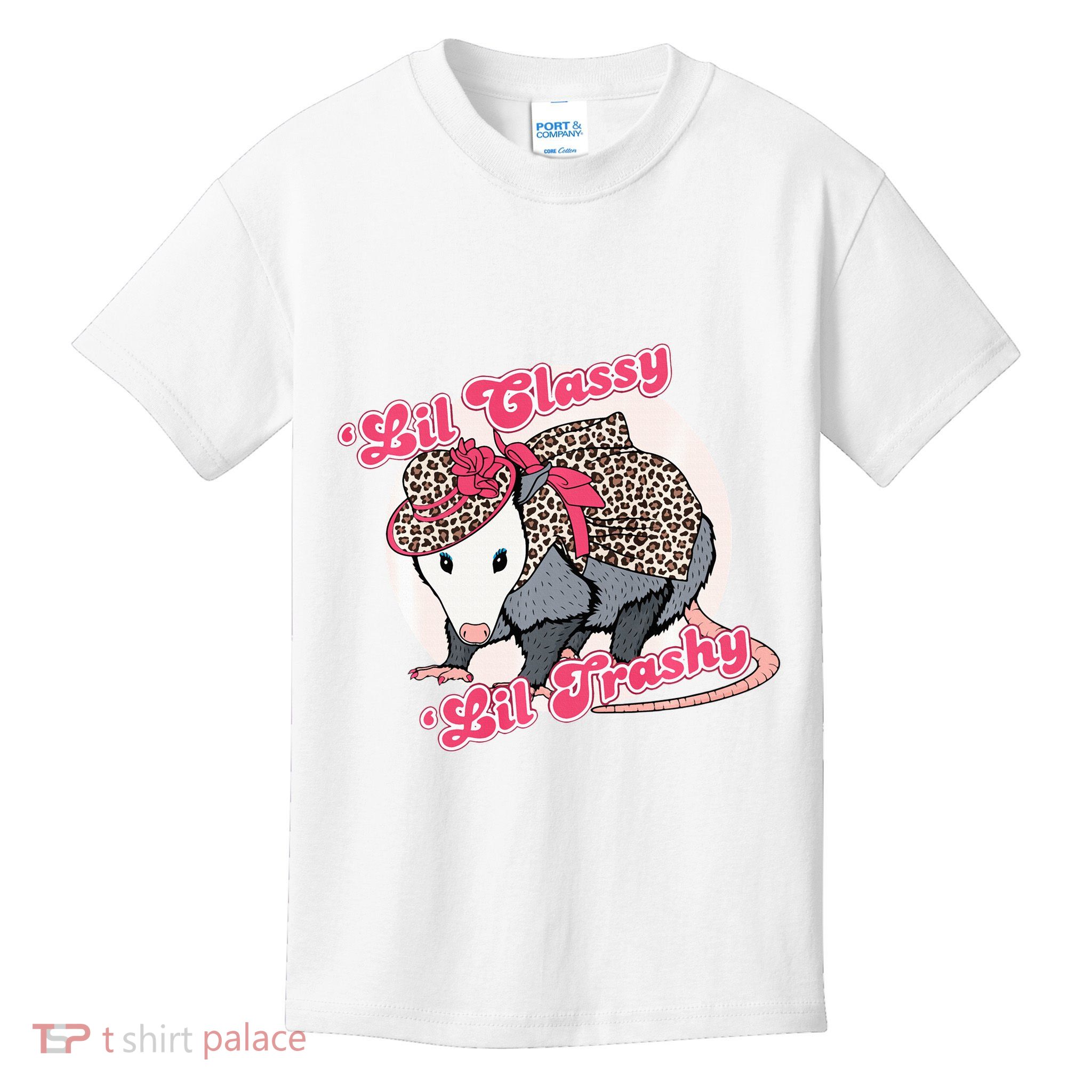 Leopard Possum Lil Classy Lil Trashy Possum Sarcastic Kids T-Shirt