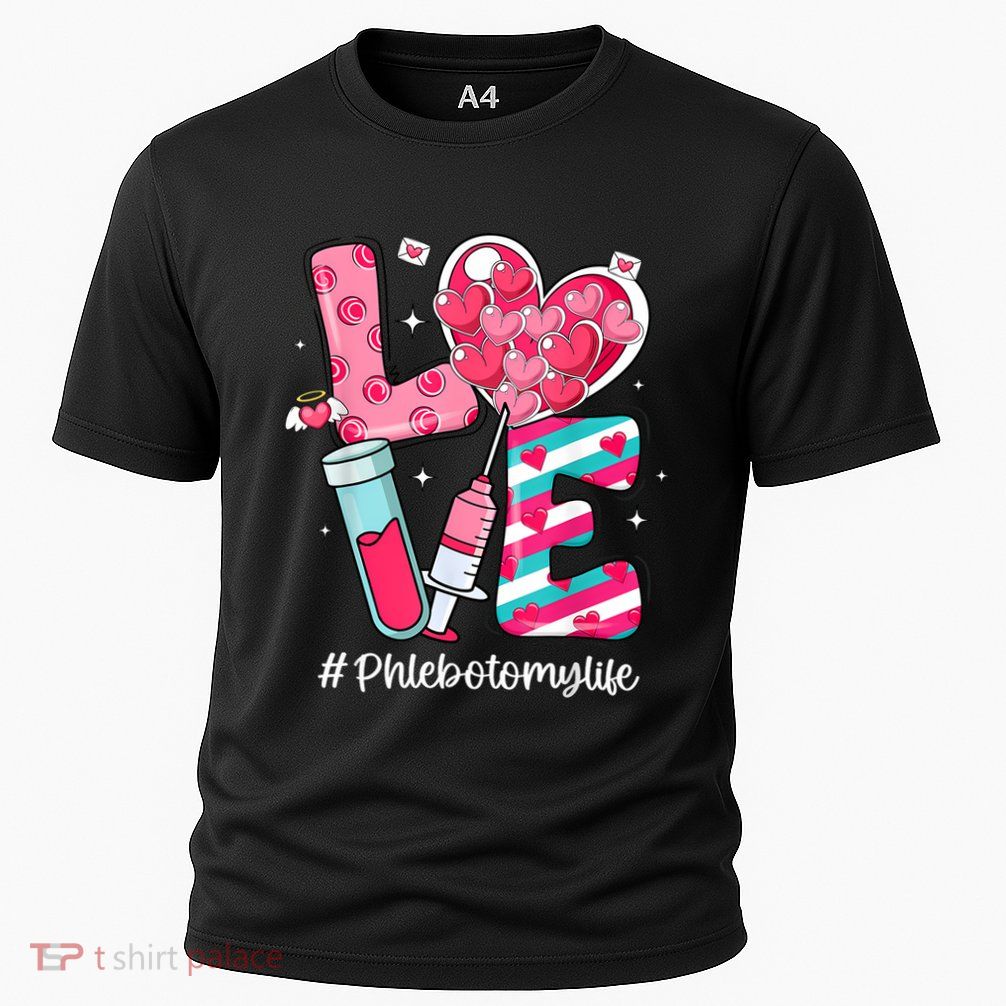 Love Phlebotomy Life Phlebotomist Valentines Day Performance Shirt