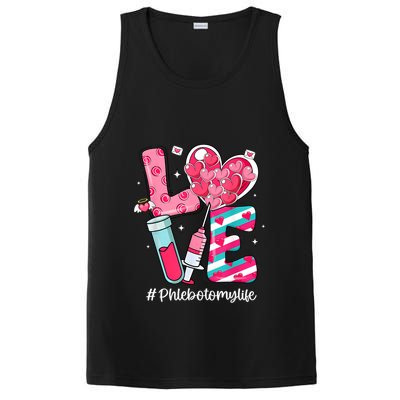 Love Phlebotomy Life Phlebotomist Valentines Day PosiCharge Competitor Tank