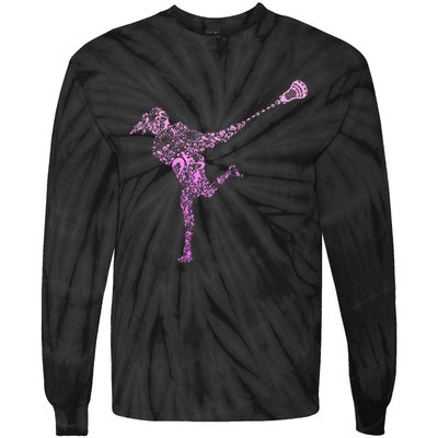 Lacrosse Player Tie-Dye Long Sleeve Shirt