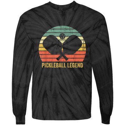 Love Pickleball Legend Funny Pickleball Player Vintage Gift Tie-Dye Long Sleeve Shirt