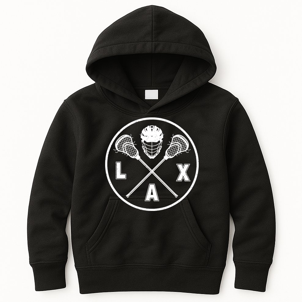 LAX Player Lacrosse Lacrosse Logo Lacrosse Lovers Kids Hoodie