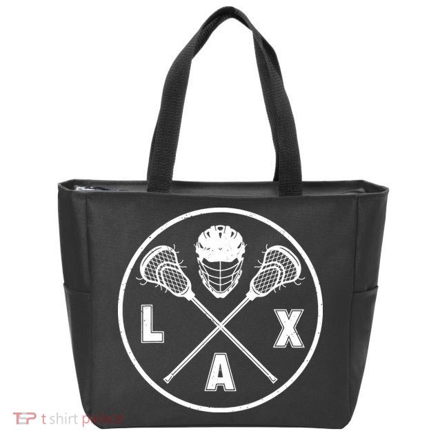LAX Player Lacrosse Lacrosse Logo Lacrosse Lovers Zip Tote Bag
