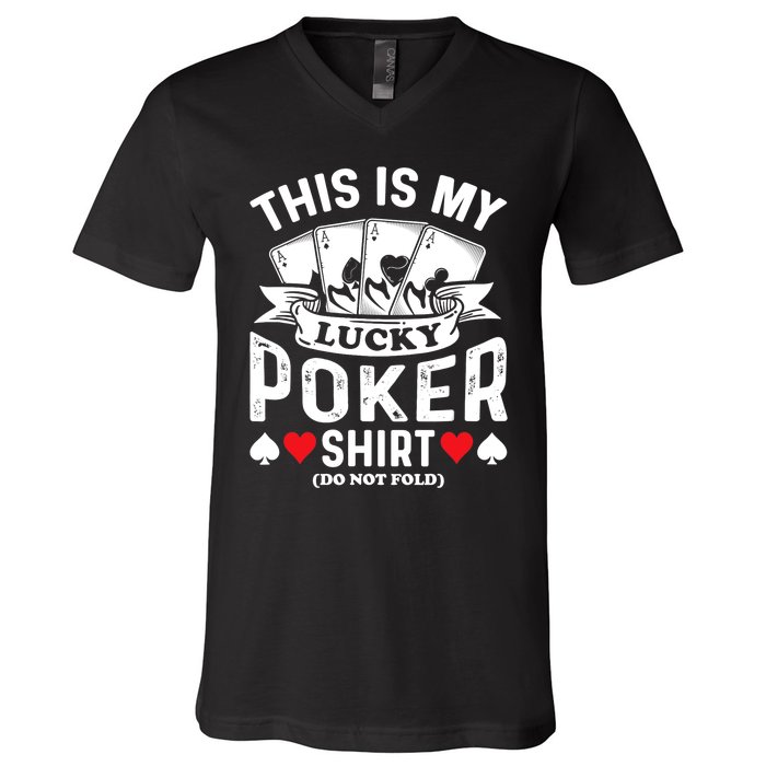 Lucky Poker V-Neck T-Shirt