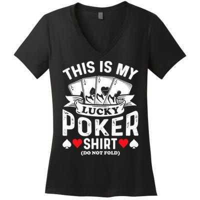 Lucky Poker Women's V-Neck T-Shirt