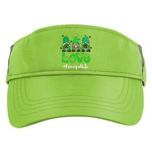 Love Principal Life Gnome Shamrock Saint Patrick's Day Adult Drive Performance Visor