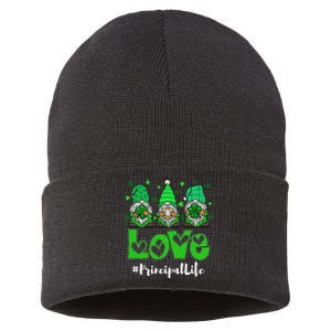 Love Principal Life Gnome Shamrock Saint Patrick's Day Sustainable Knit Beanie