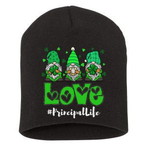 Love Principal Life Gnome Shamrock Saint Patrick's Day Short Acrylic Beanie