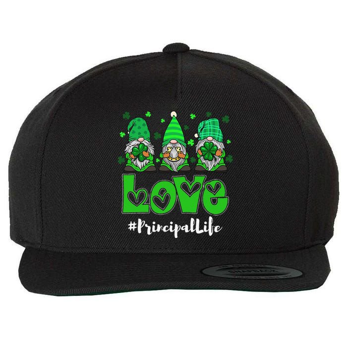 Love Principal Life Gnome Shamrock Saint Patrick's Day Wool Snapback Cap