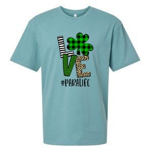 LOVE Paraprofessional Life St Patrick's Day Shamrock Leopard Sueded Cloud Jersey T-Shirt