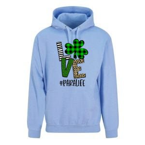 LOVE Paraprofessional Life St Patrick's Day Shamrock Leopard Unisex Surf Hoodie