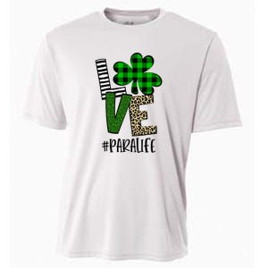 LOVE Paraprofessional Life St Patrick's Day Shamrock Leopard Cooling Performance Crew T-Shirt