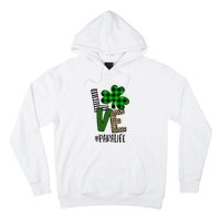 LOVE Paraprofessional Life St Patrick's Day Shamrock Leopard Hoodie