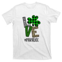 LOVE Paraprofessional Life St Patrick's Day Shamrock Leopard T-Shirt