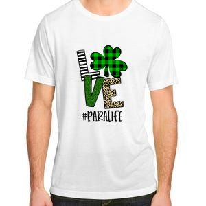 LOVE Paraprofessional Life St Patrick's Day Shamrock Leopard Adult ChromaSoft Performance T-Shirt