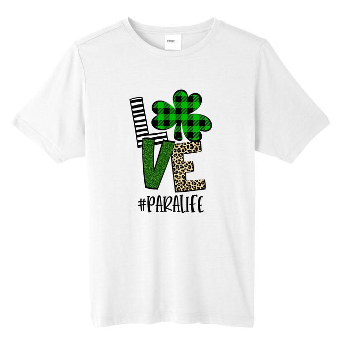 LOVE Paraprofessional Life St Patrick's Day Shamrock Leopard Tall Fusion ChromaSoft Performance T-Shirt