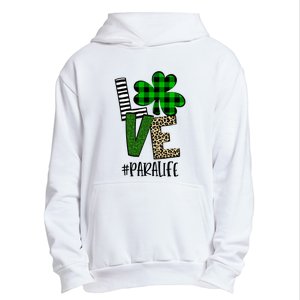 LOVE Paraprofessional Life St Patrick's Day Shamrock Leopard Urban Pullover Hoodie