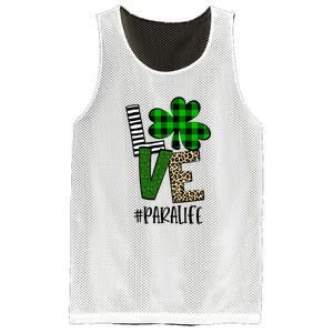 LOVE Paraprofessional Life St Patrick's Day Shamrock Leopard Mesh Reversible Basketball Jersey Tank