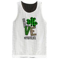 LOVE Paraprofessional Life St Patrick's Day Shamrock Leopard Mesh Reversible Basketball Jersey Tank