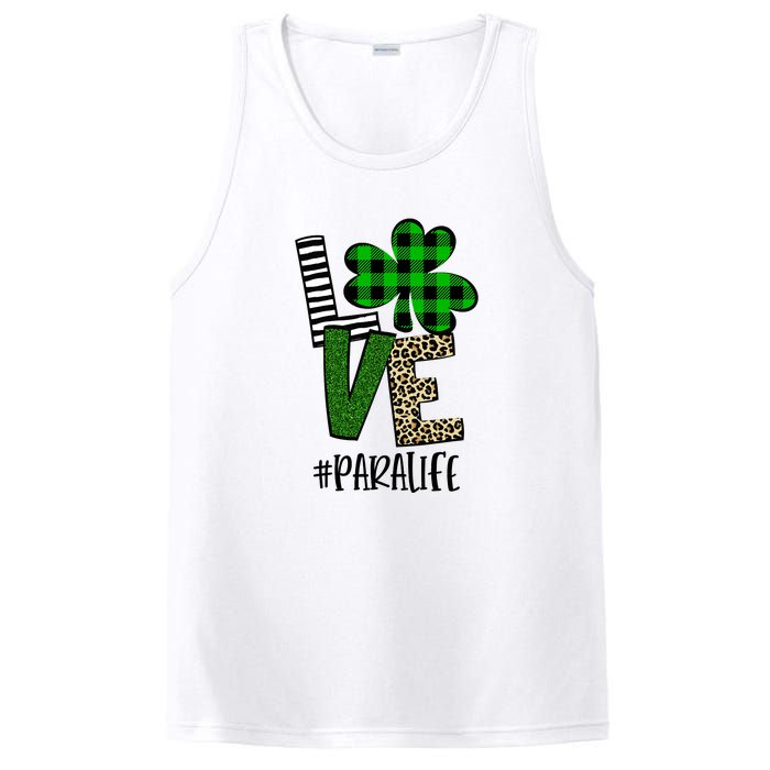 LOVE Paraprofessional Life St Patrick's Day Shamrock Leopard PosiCharge Competitor Tank