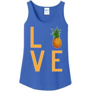 Love Pineapple Letters Print Fruit Lover Gift Ladies Essential Tank