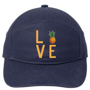 Love Pineapple Letters Print Fruit Lover Gift 7-Panel Snapback Hat