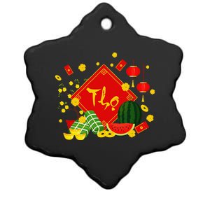 Longevity Phuc Loc Tho Tet Holiday Happy Vietnamese New Year Ceramic Star Ornament