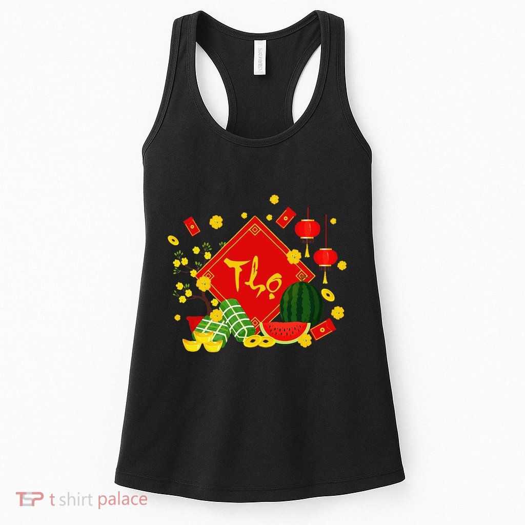 Longevity Phuc Loc Tho Tet Holiday Happy Vietnamese New Year Womens Tank Top
