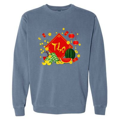 Longevity Phuc Loc Tho Tet Holiday Happy Vietnamese New Year Garment-Dyed Sweatshirt