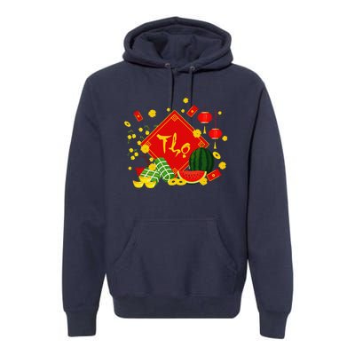 Longevity Phuc Loc Tho Tet Holiday Happy Vietnamese New Year Premium Hoodie