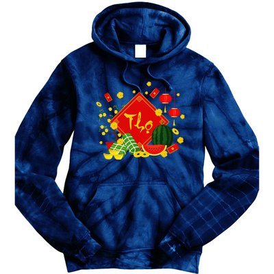 Longevity Phuc Loc Tho Tet Holiday Happy Vietnamese New Year Tie Dye Hoodie